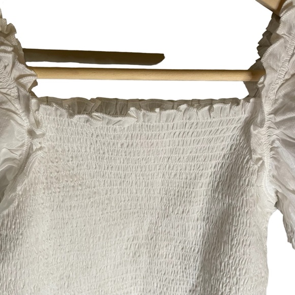 Girls White Short Sleeve Blouse - Picture 2 of 5